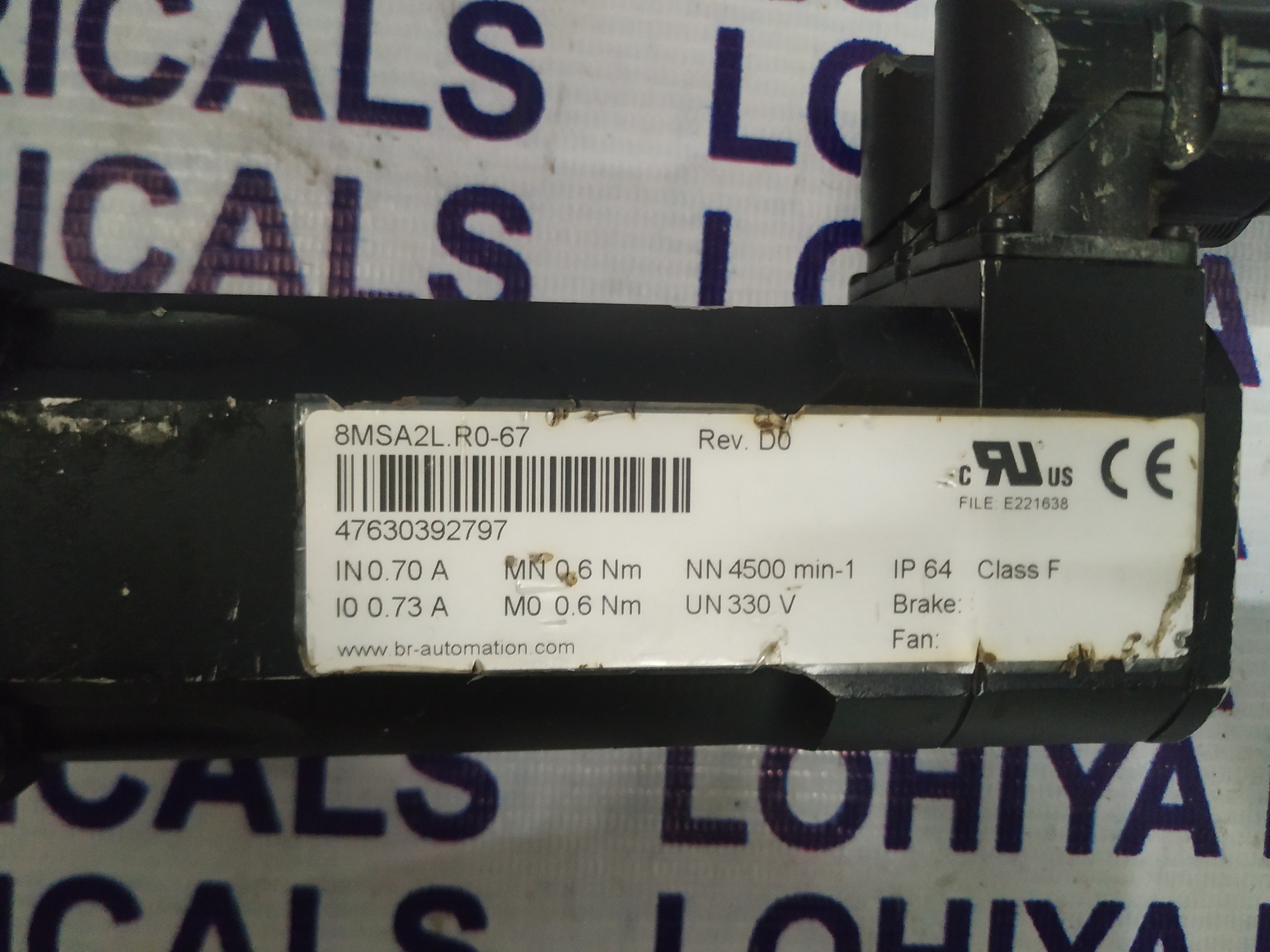 B&r Servo Motor 8msa2l.r0-67