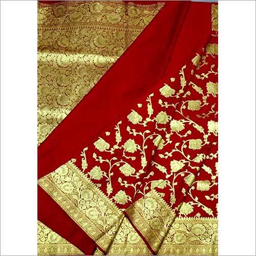 Red And Golden Ladies Banarasi Sarees
