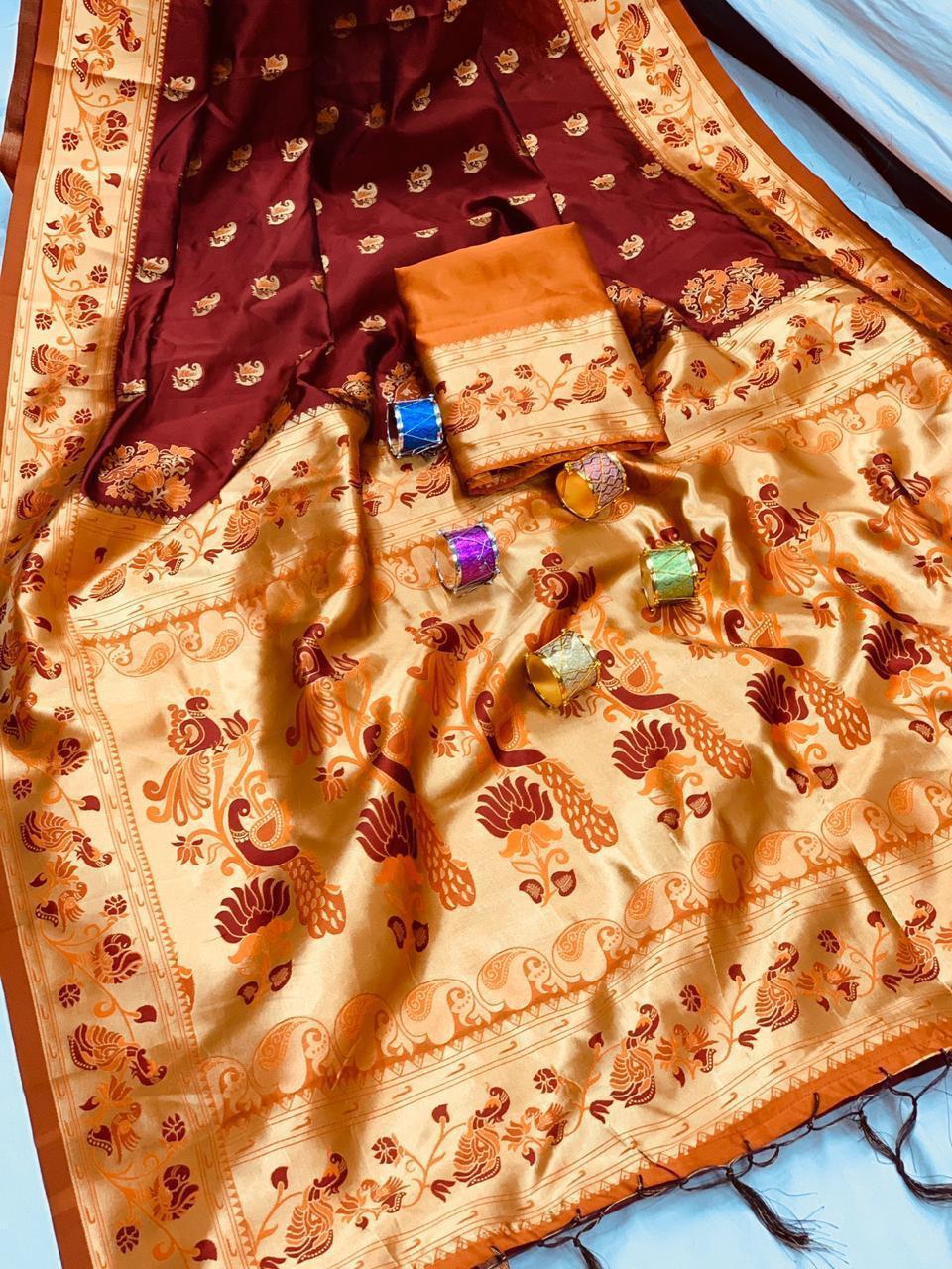 Indian Lichi Silk Saree