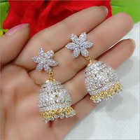 Rhinestone Jhumka Earrings