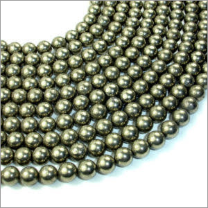 Pyrite P - Pyrite 6-8mm Brass | Durable Round Beads, Natural Stone, Jewelry Making