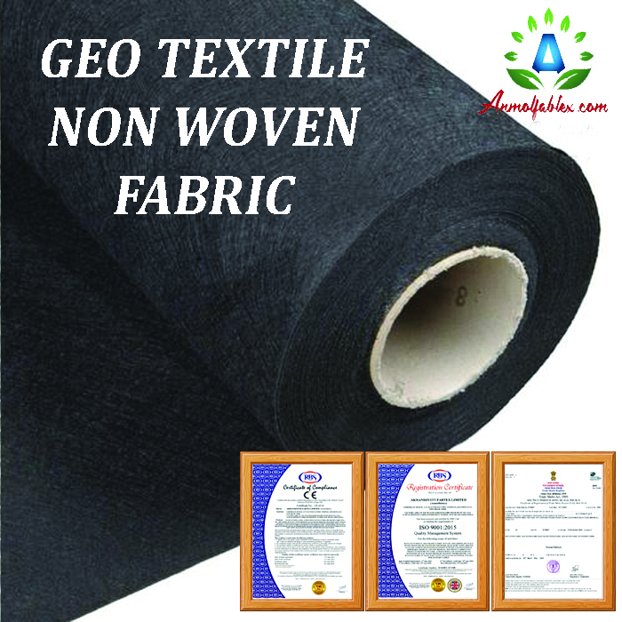 Black & White Geotextile Fabric Nonwoven For Roofing Uses