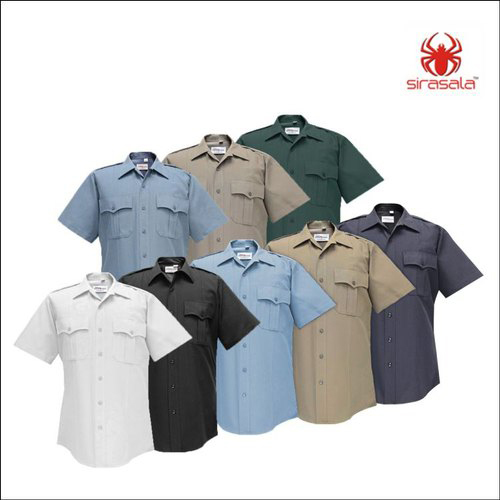 Security Guard Uniform - Polyester Material, Sizes Small - 5XL, Blue Color - Regular Fit, Short Sleeve, Button Closure, Two Chest Pockets