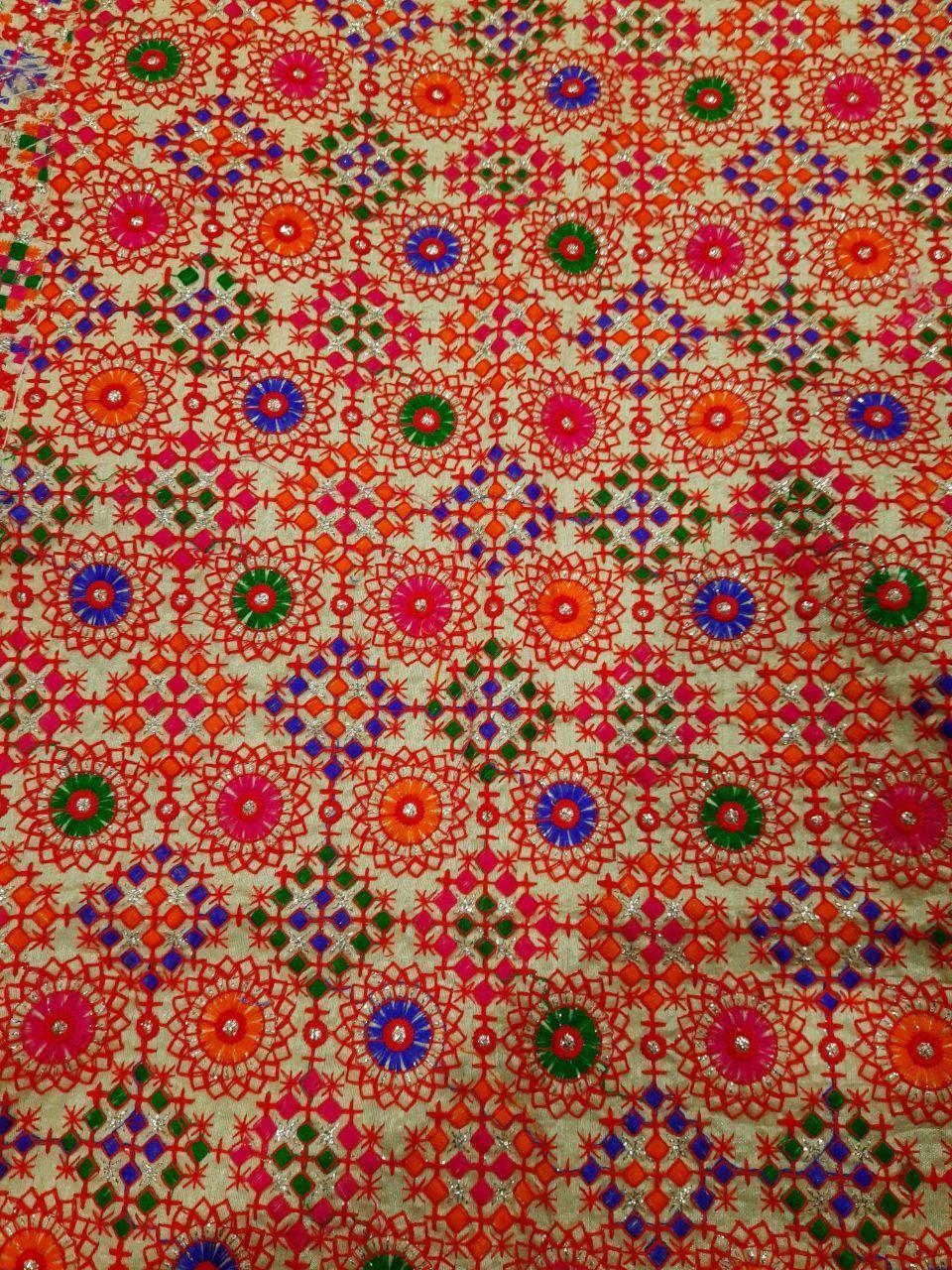 Multi Color Kutch Work Fancy Fabric