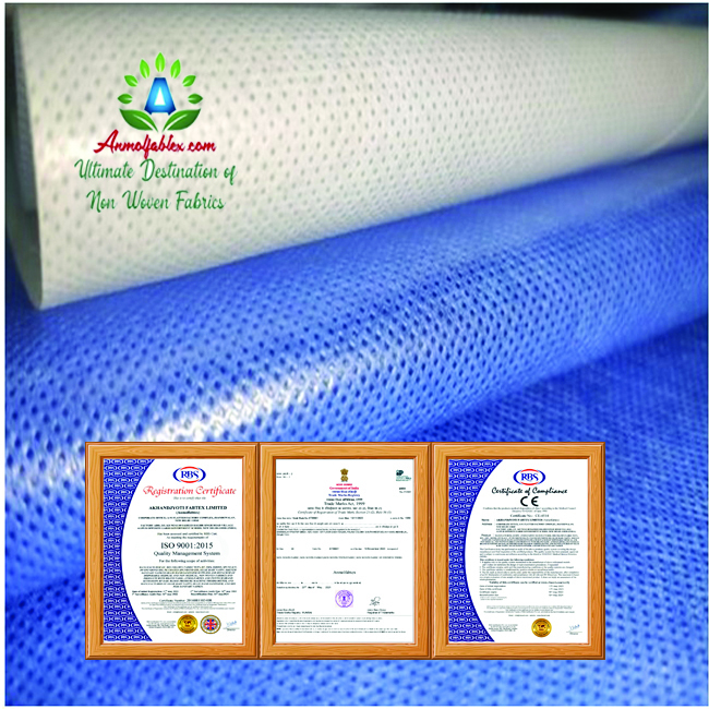 Pe Ss Coated Non Woven Fabric - Polypropylene, Customizable Width/length, Multicolor, Laminated Nonwoven, Features Water & Blood Resistance, Plain Texture