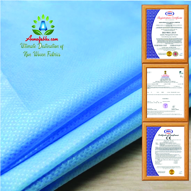 Pe Ss Coated Non Woven Fabric - Polypropylene, Customizable Width/length, Multicolor, Laminated Nonwoven, Features Water & Blood Resistance, Plain Texture