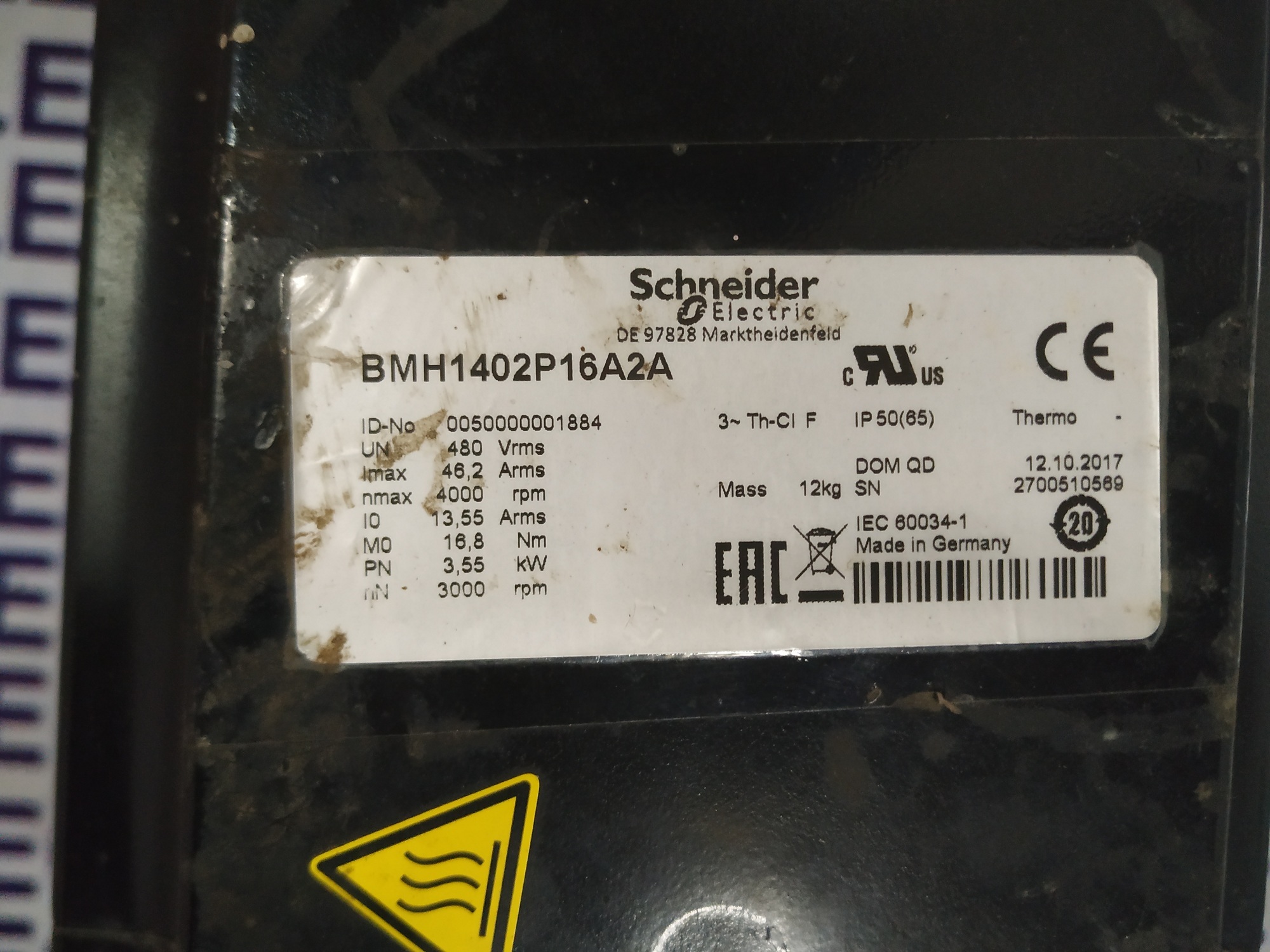 Schneider Servo Motor Bmh1402p16a2a