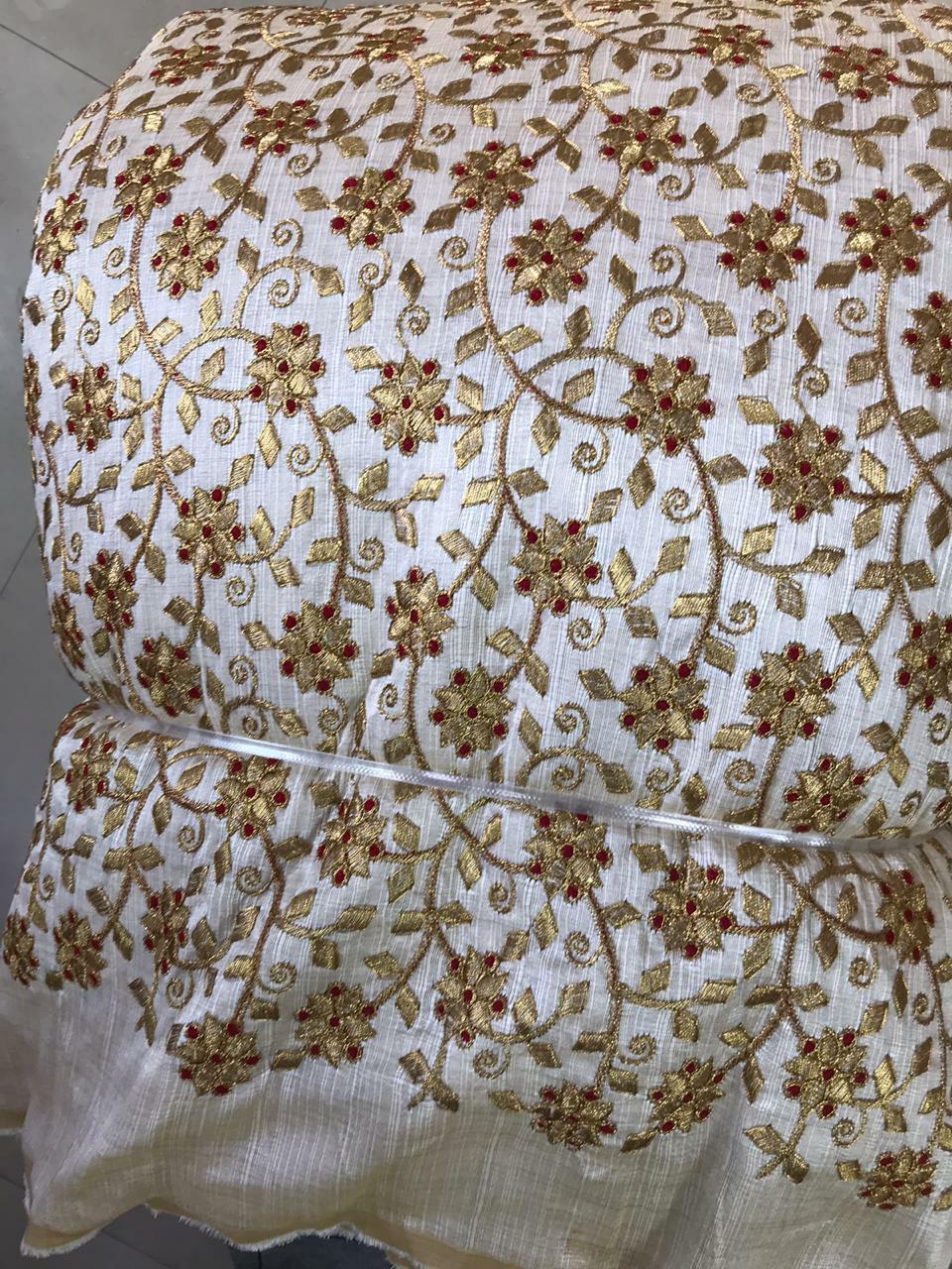 Designer Sherwani Fabric - Georgette & Malabari, 54 Inch Width, 25 Meter Length, Multi Color | Embroidered, Tear-resistant, Washable, Skin Friendly