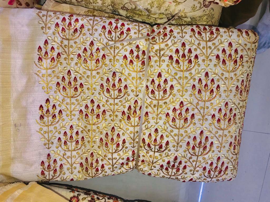 Designer Sherwani Fabric - Georgette & Malabari, 54 Inch Width, 25 Meter Length, Multi Color | Embroidered, Tear-resistant, Washable, Skin Friendly