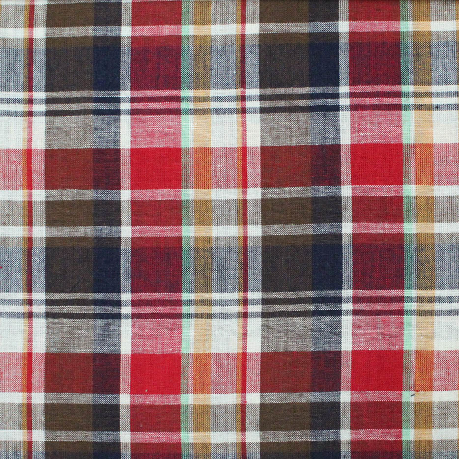 Cotton Made In Africa Certified Yarn Dyed Checked Fabric - 58-60 Inch Width 10000 Yard Length | Customizable Density Color And Yarn Count Medium Weight For Home Textiles And Apparel
