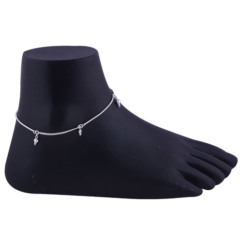 Plain 925 Sterling Silver Anklet - 10.5 Inch Length x 1.5 mm Width | Lightweight 6.1 Grams, Ideal for Children and Women