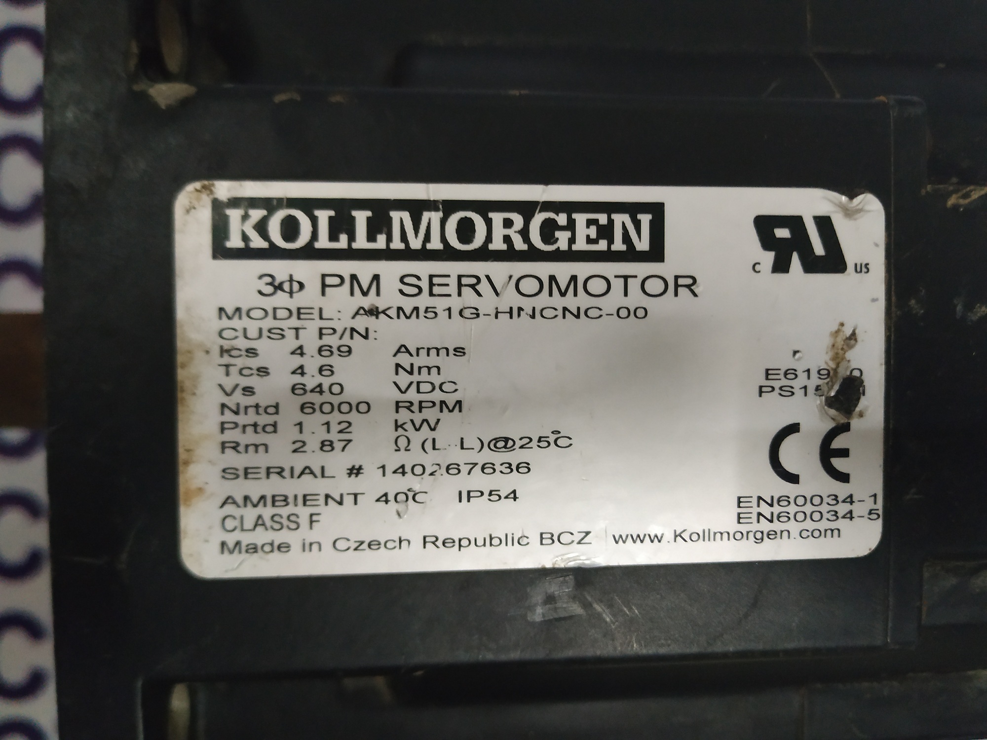 Kollmorgen Servo Motor Akm51g-hncnc-00