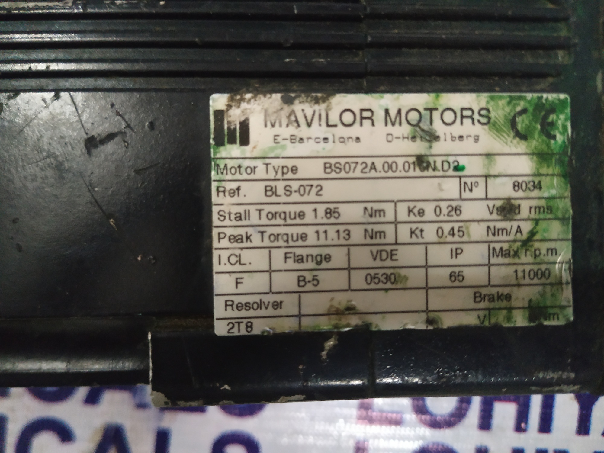 Mavilor Servo Motor Bs072a.00.010n.d2