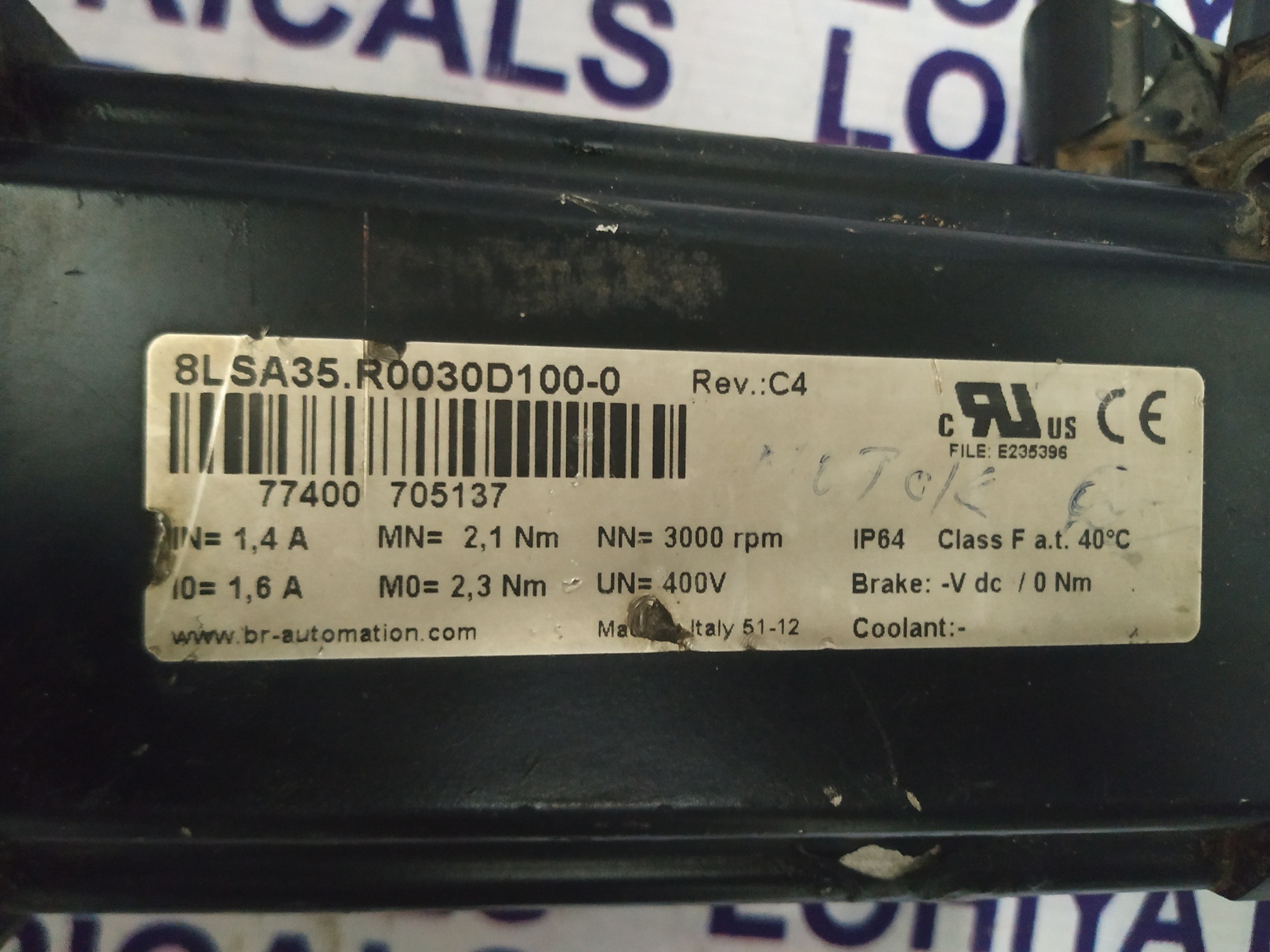 B&r Servo Motor 8lsa35.r0030d100-0