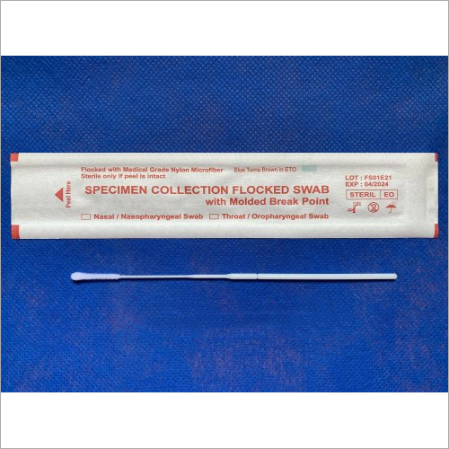 Sterlite Corona Swab Sticks - Nylon Flocked, Sterile Material | Designed for Efficient Specimen Collection and Secure Severing of Swab Stick