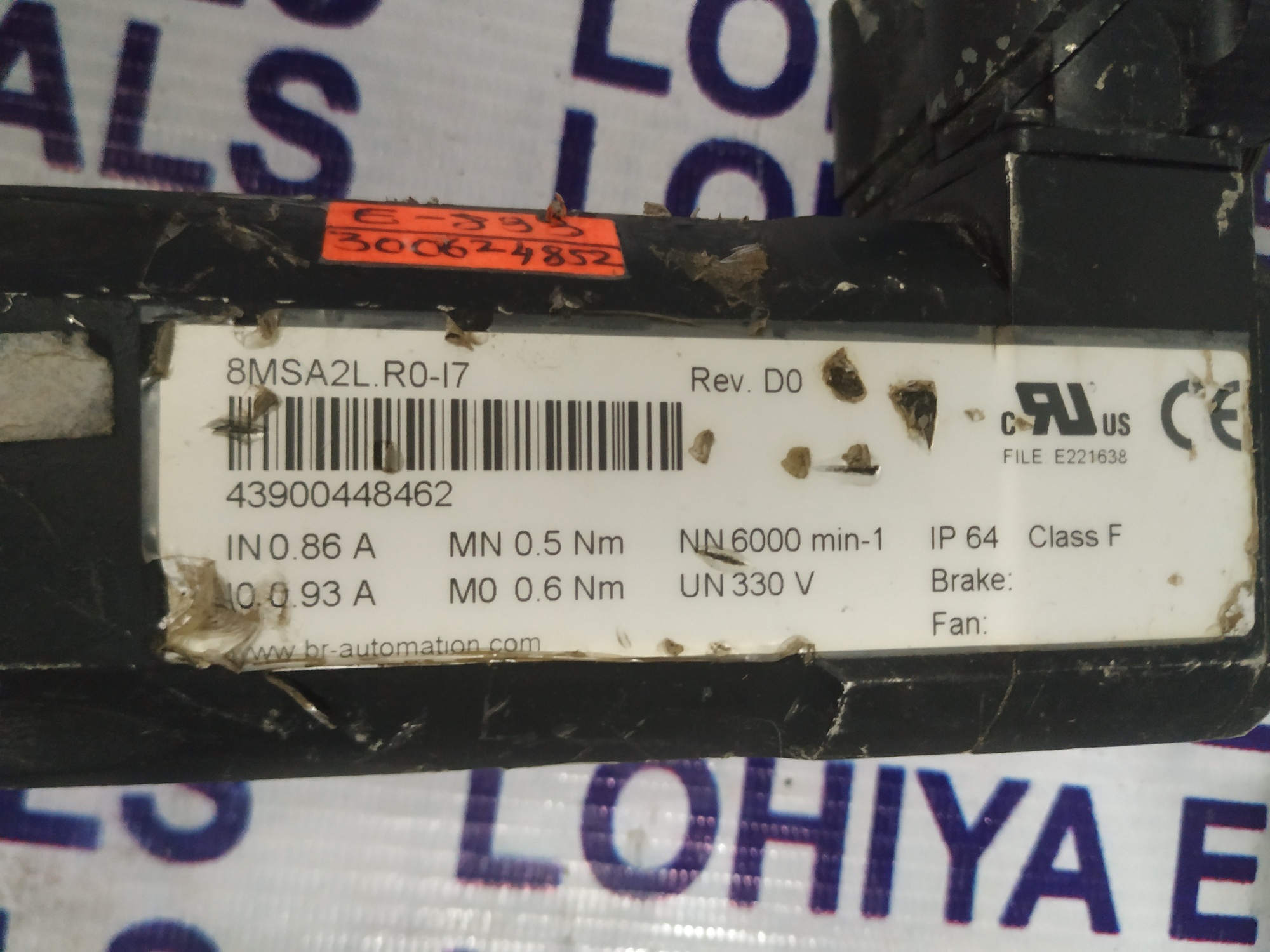 B&r Servo Motor 8msa2l.r0-i7