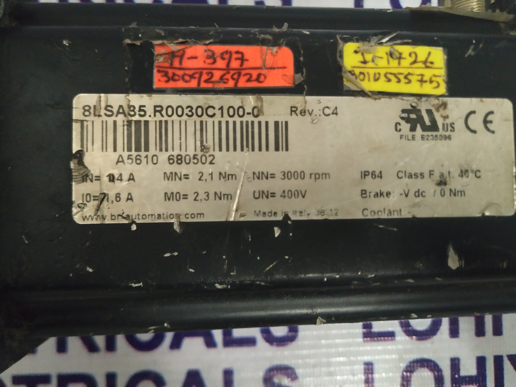 B&r Servo Motor 8lsa85-r0030c100-0