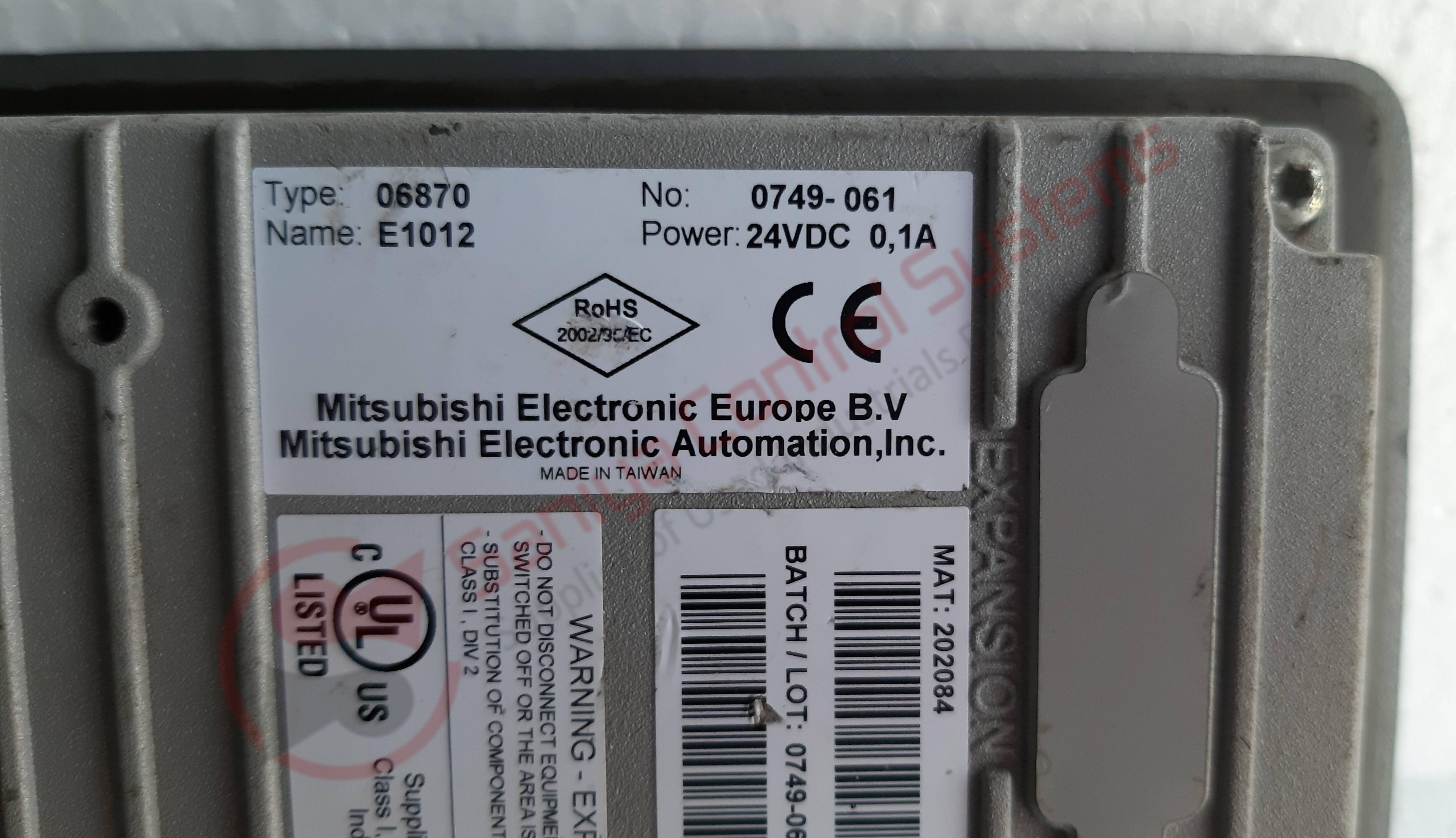 Grey Mitsubishi E1012 Hmi Operator Interface Control Panel
