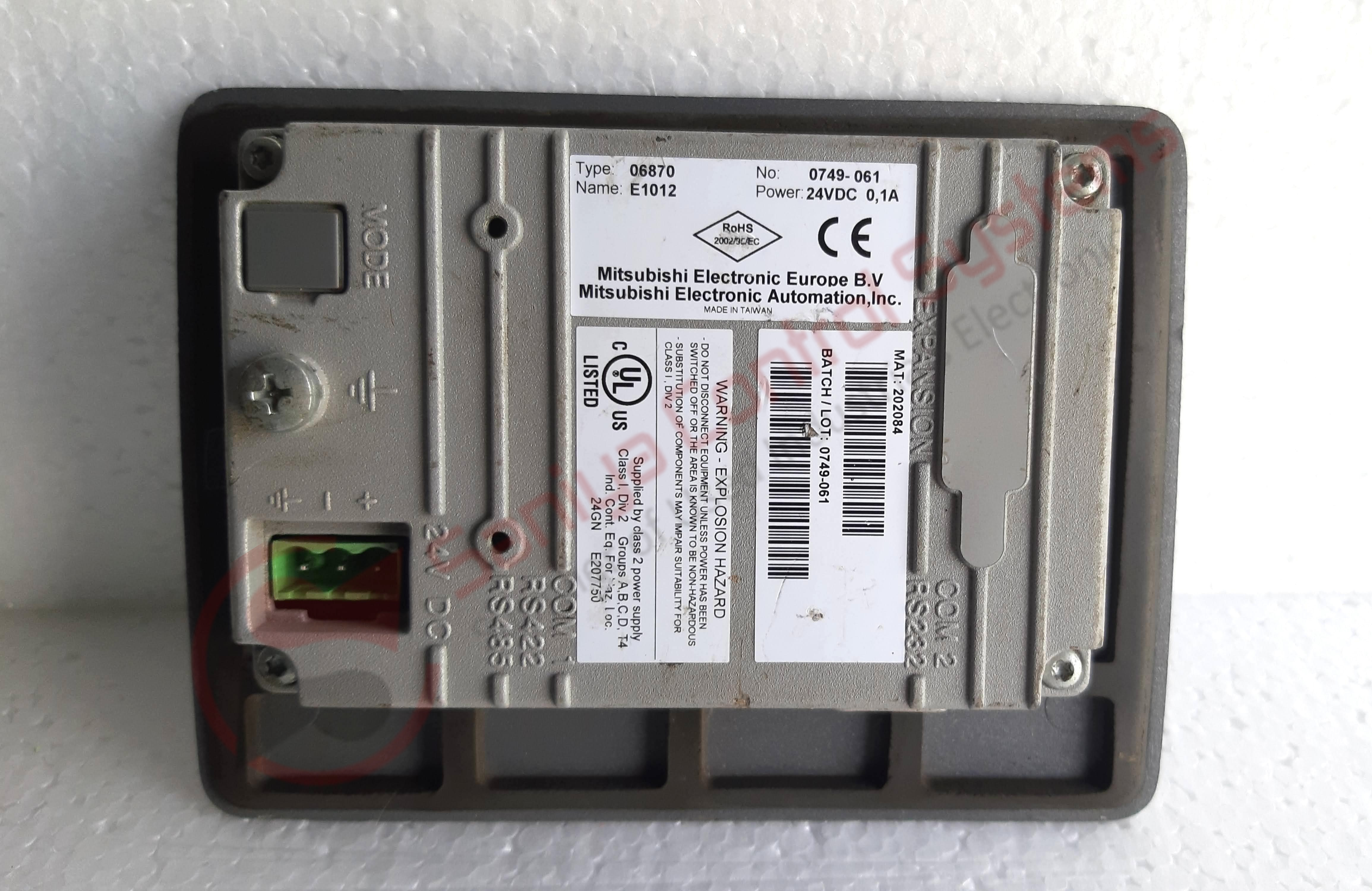 Grey Mitsubishi E1012 Hmi Operator Interface Control Panel