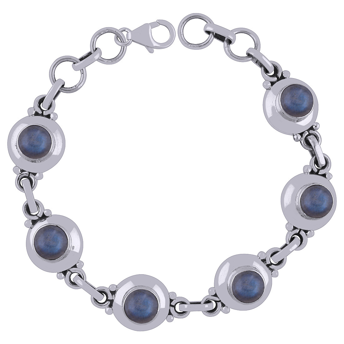 Black Onyx Natural Gemstone 925 Sterling Solid Silver Round Cabochon Handmade Bracelet Diameter: Length:8 Inch X Length:8 Inch X Width:10 Mm Inch (In)