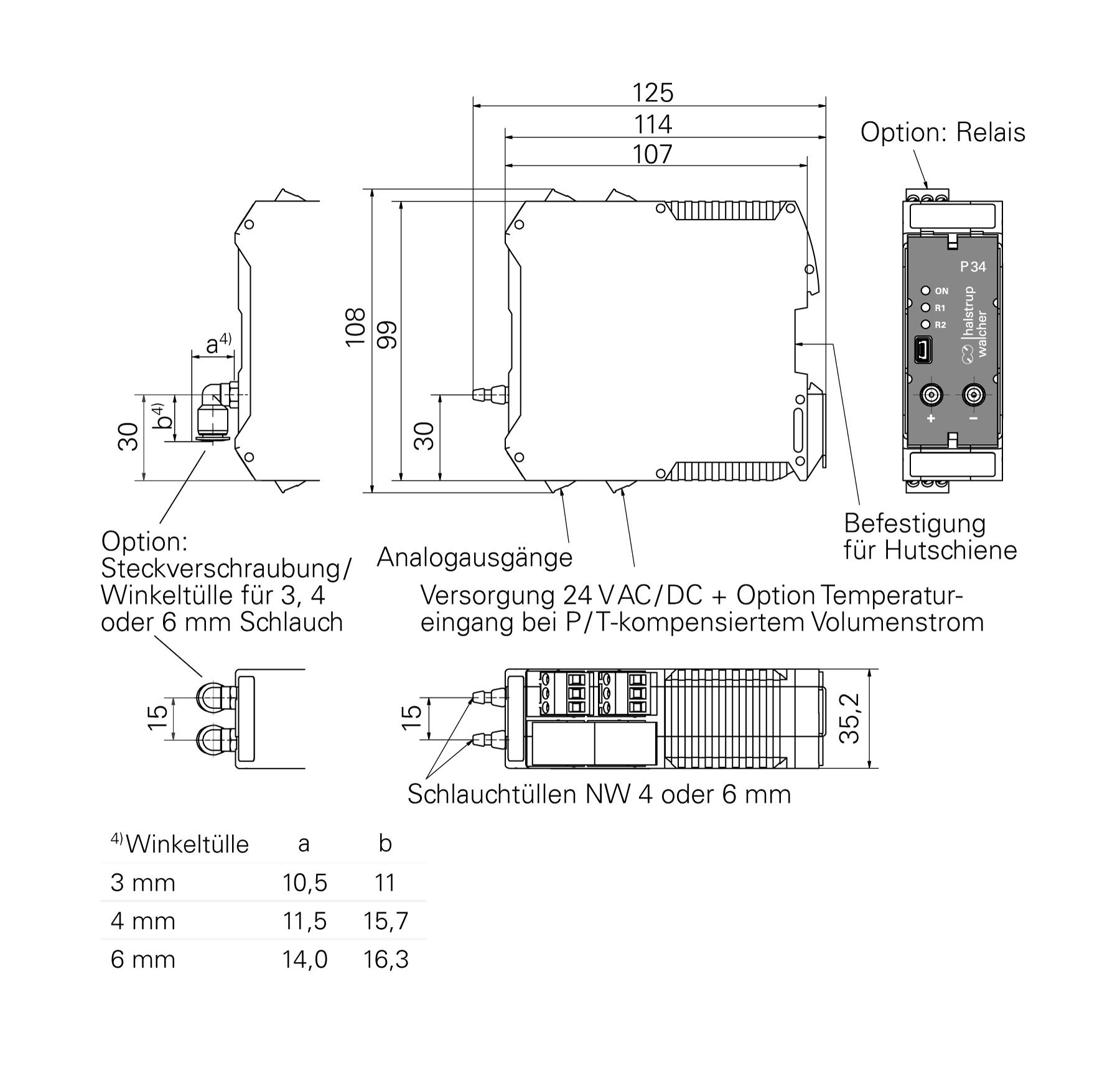 Differential Pressure Transmitter P34 Accuracy: +- 2% Or +- 0.5% Of Max. Value %