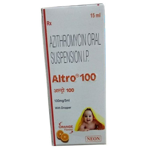 Azithromycin Syrup - 100mg Liquid Antibiotic | Suitable For Women, Adults, and Aged Persons, As Directed by Physician, Store in Cool and Dry Place