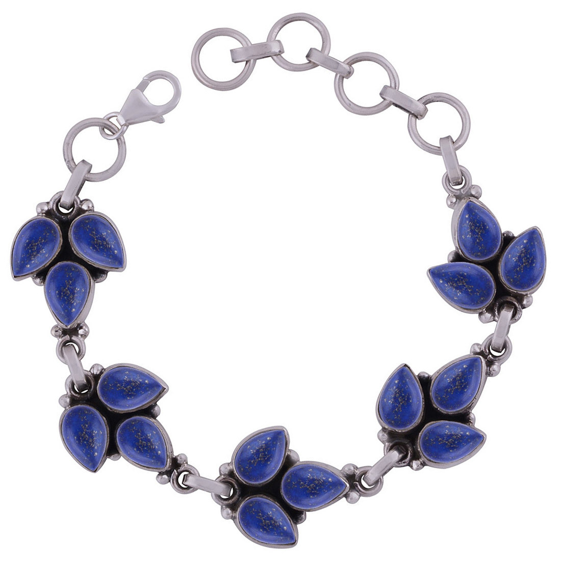 Rainbow Natural Gemstone Bracelet - 925 Sterling Silver, 8 Inch Length X 16 Mm Width, Handmade Cabochon Design, Fashion Jewelry For Occasions