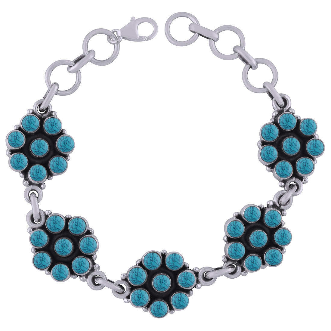 Rainbow Natural Gemstone 925 Sterling Solid Silver Round Cabochon Handmade Bracelet Diameter: Length:8 Inch X Width:16 Mm Inch (In)