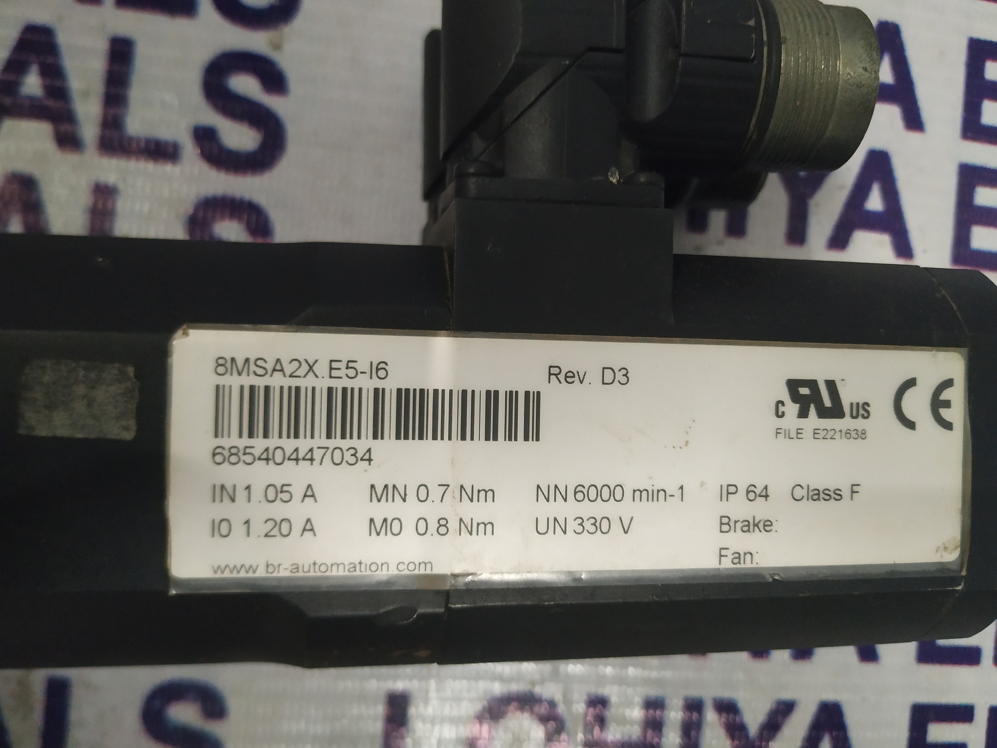 B&r Servo Motor 8msa2x.e5-i6