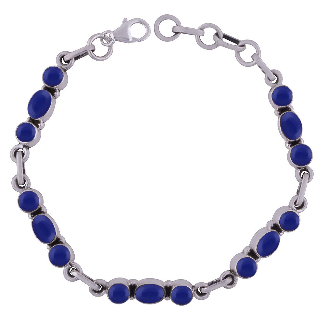 Garnet Natural Gemstone 925 Sterling Solid Silver Round/oval Cabochon Handmade Bracelet Diameter: Length:8.5 Inch X Width:6 Mm Inch (In)