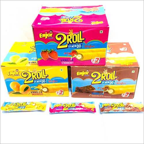 Double Flavour Wafer Roll - 40 Pieces, Mixed Flavor, Crispy and Creamy Chocolate Wafer Sticks for Ice Cream and Beverages