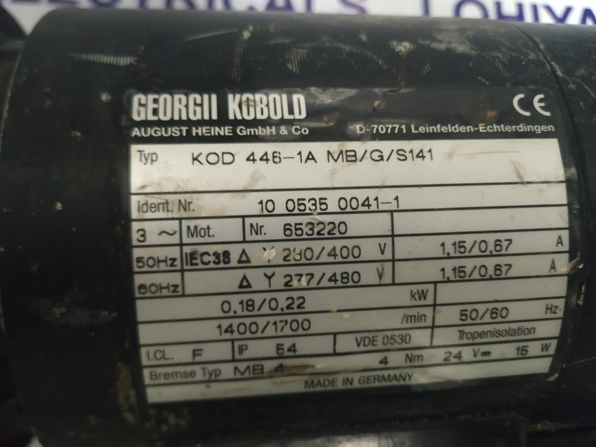 Georgii Kobold Servo Motor Kod 446-1a Mb/g/s141