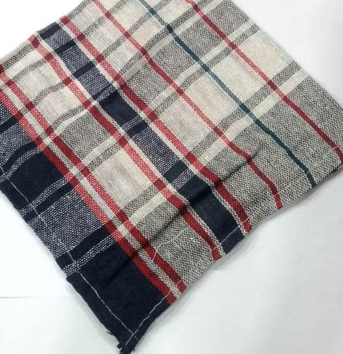 Check Printed Duster Cloth - Fabric, 85 Cm (33.4 Inch) Length, Shrinks To 75 Cm (29.5 Inch) | Easy To Clean, Shake To Remove Dust, Wash In Warm Water