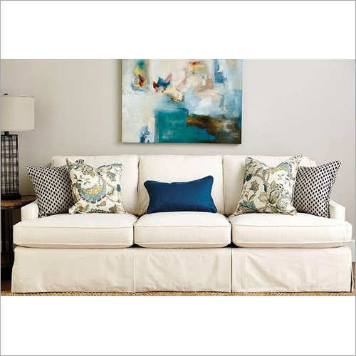 Plain Suede Sofa Fabric - Lightweight, Shrink Resistant, Ivory White | Designer Look, Fine Thread Work, Easy to Use