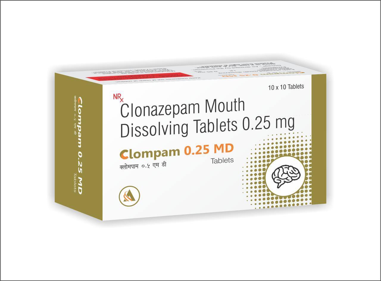Clompam 0.25 0.50 Ingredients: Clonazepam 0.5mg. (Mouth Dissolving) & Clonazepam 0.25mg. (Mouth Dissolving)