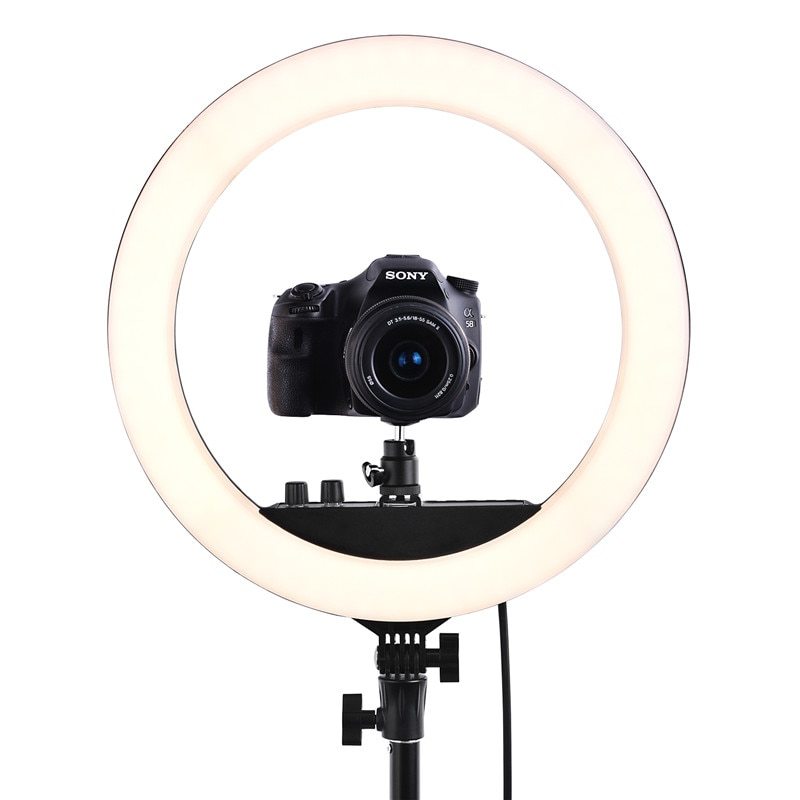 Big Led Ring Light - 46 Cm (18 Inch), Dimmable With 2 Color Modes | Includes Tripod, Remote, Carry Bag, Mobile Stands (3) For , Photo-shoots, And Live Streaming