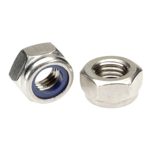 Nylock Nuts - Mild Steel, M3-m48 Size, Silver Color | Self-locking Fastener, Hex Head, Din 982/985 Standard, Vibration Absorption