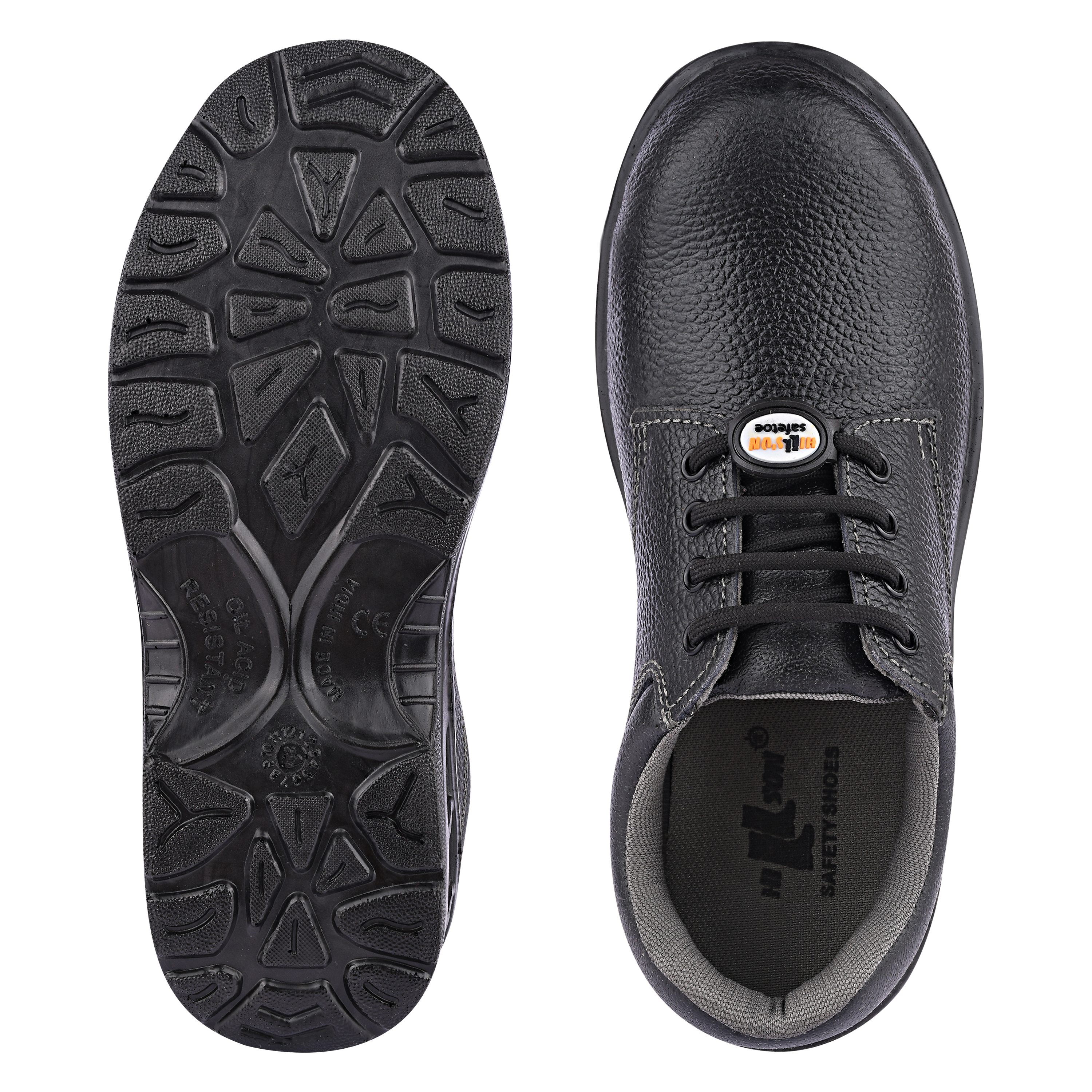 Safety Shoe - Pvc Outsole, Composite Toe Protection | Boys'' Sizes 5 To 10, Black Color, Eva Insole, Lightweight 1 Kg