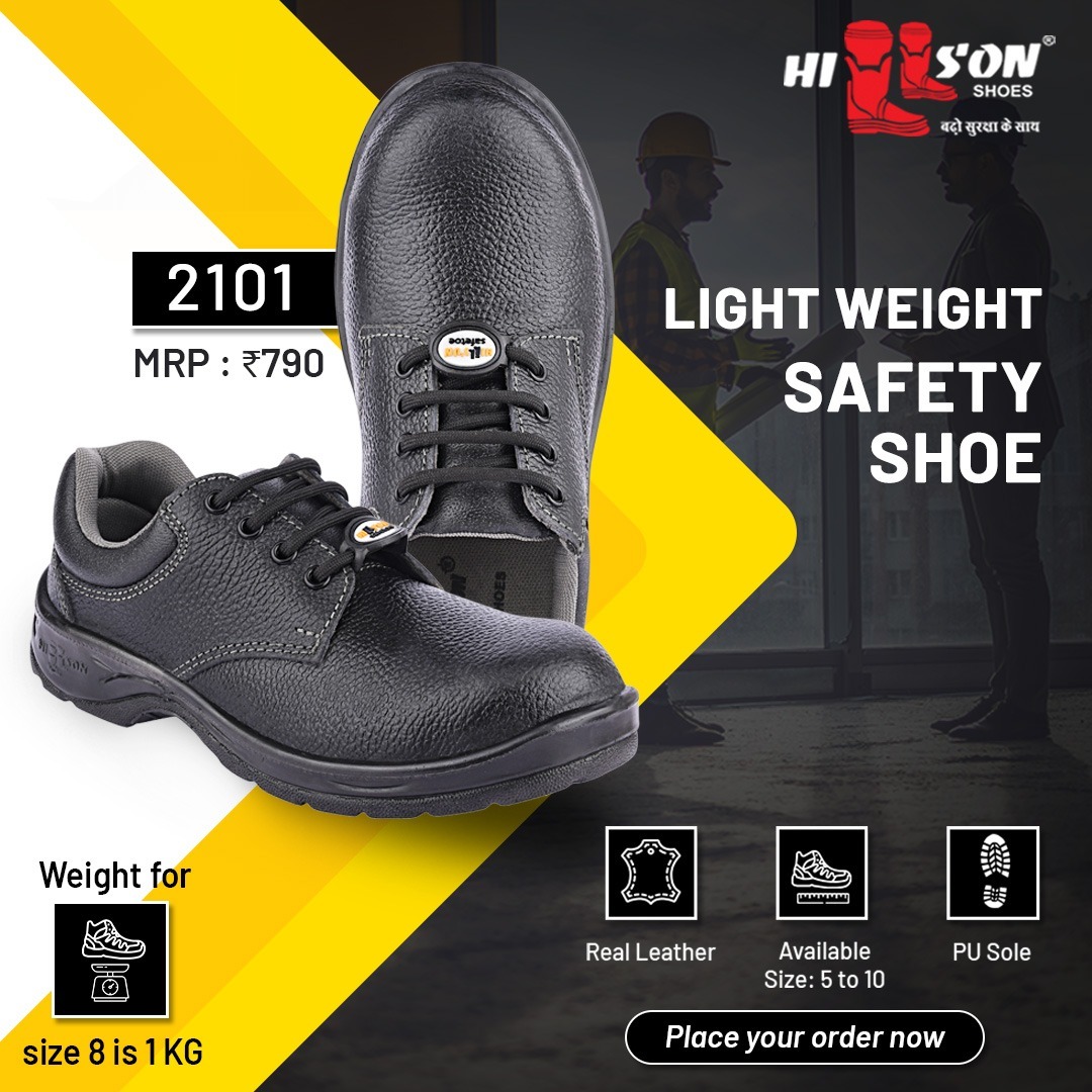 Safety Shoe - Pvc Outsole, Composite Toe Protection | Boys'' Sizes 5 To 10, Black Color, Eva Insole, Lightweight 1 Kg