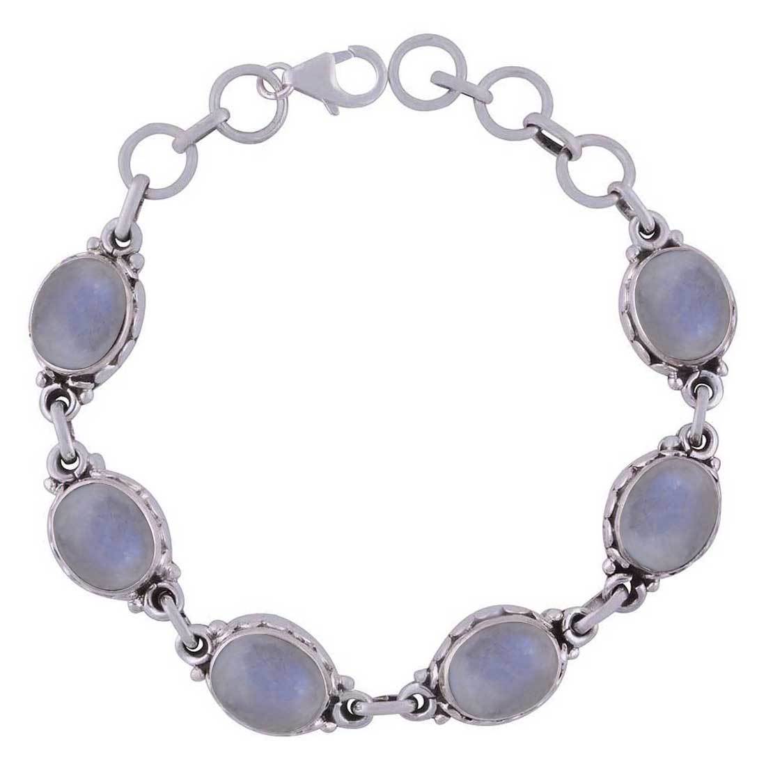 Black Onyx Natural Gemstone 925 Sterling Solid Silver Oval Cabochon Handmade Bracelet Diameter: Length:8 Inch X Width:11 Mm Inch (In)