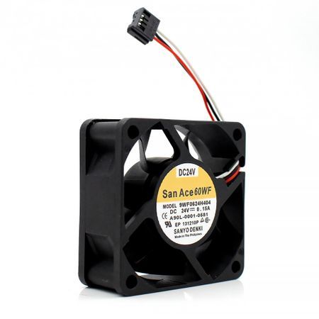 SAN ACE 60WF 9WF0624H404 - Waterproof Axial Cooling Fan | 60x60x25mm, 24V, 0.15A, Speed: 6500RPM, Airflow: 23.6CFM, Weight: 110G, Noise: 41DBA