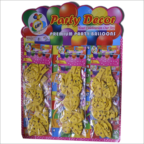 सजावटी पीले प्रिंट वाले गुब्बारे