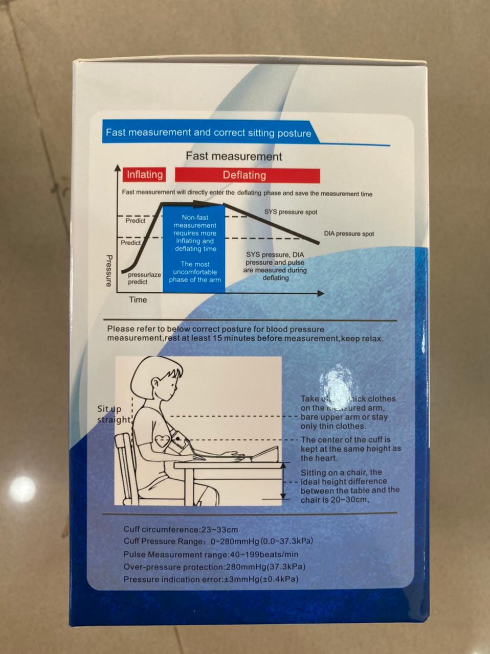 Digital Blood Pressure Machine - Abs Material, 125x147x61mm | Voice Prompt, Lcd Display, Accurate Oscillometric Method, Automatic Pressurization, 20-299mmhg Range, Pulse Rate 40-200/min, Backlit Red Display, Lightweight 450g