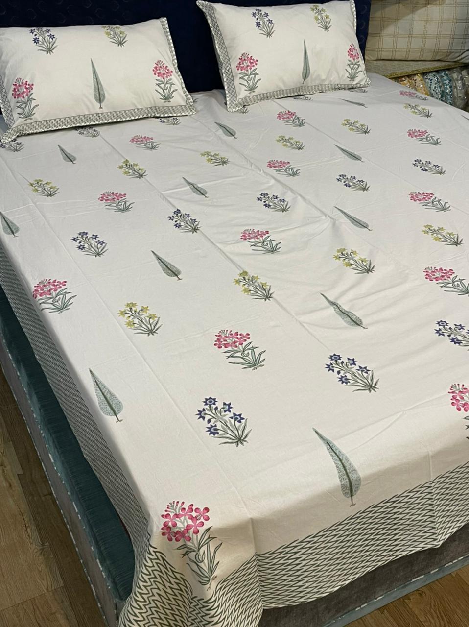 Muliti Colour Hand Block Printed Bed