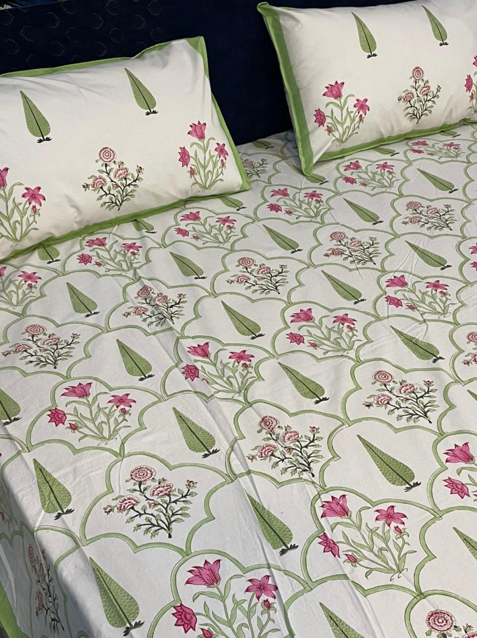 Muliti Colour Hand Block Printed Bed