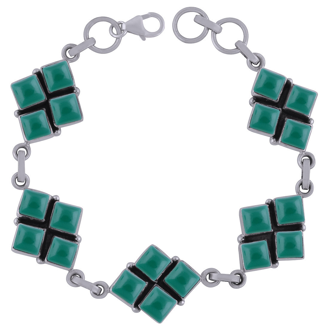 Amethyst/rainbow/garnet Natural Gemstone 925 Sterling Solid Silver Square Cabochon Handmade Bracelet Diameter: Length:8 Inch X Width:18 Mm Inch (In)