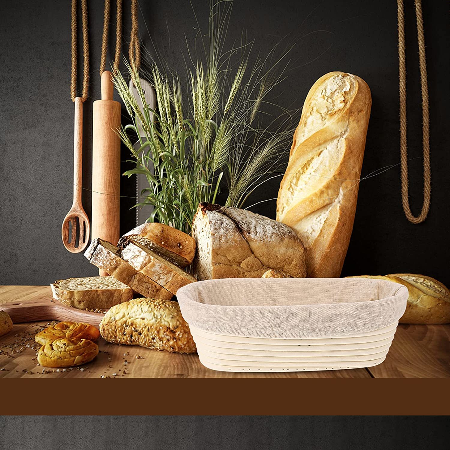 Bread Proofing Sourdough Basket Banneton Rattan Oval 25 X 15 X 8 Cm Weight: 205 Grams (G)