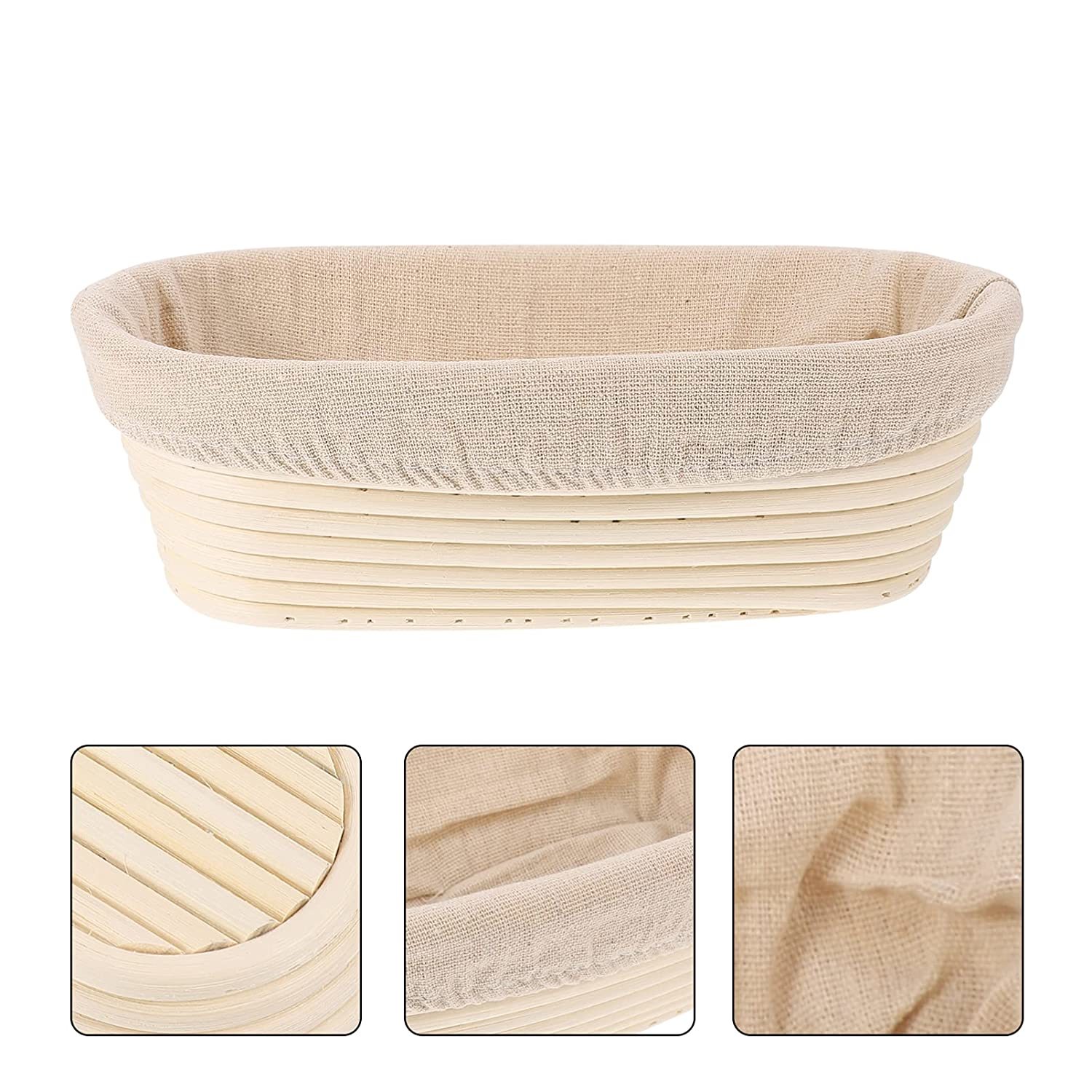 21 X 15 X 8 Cm Bread Proofing Sourdough Basket Banneton Rattan Oval - Weight: 150 Grams (G)