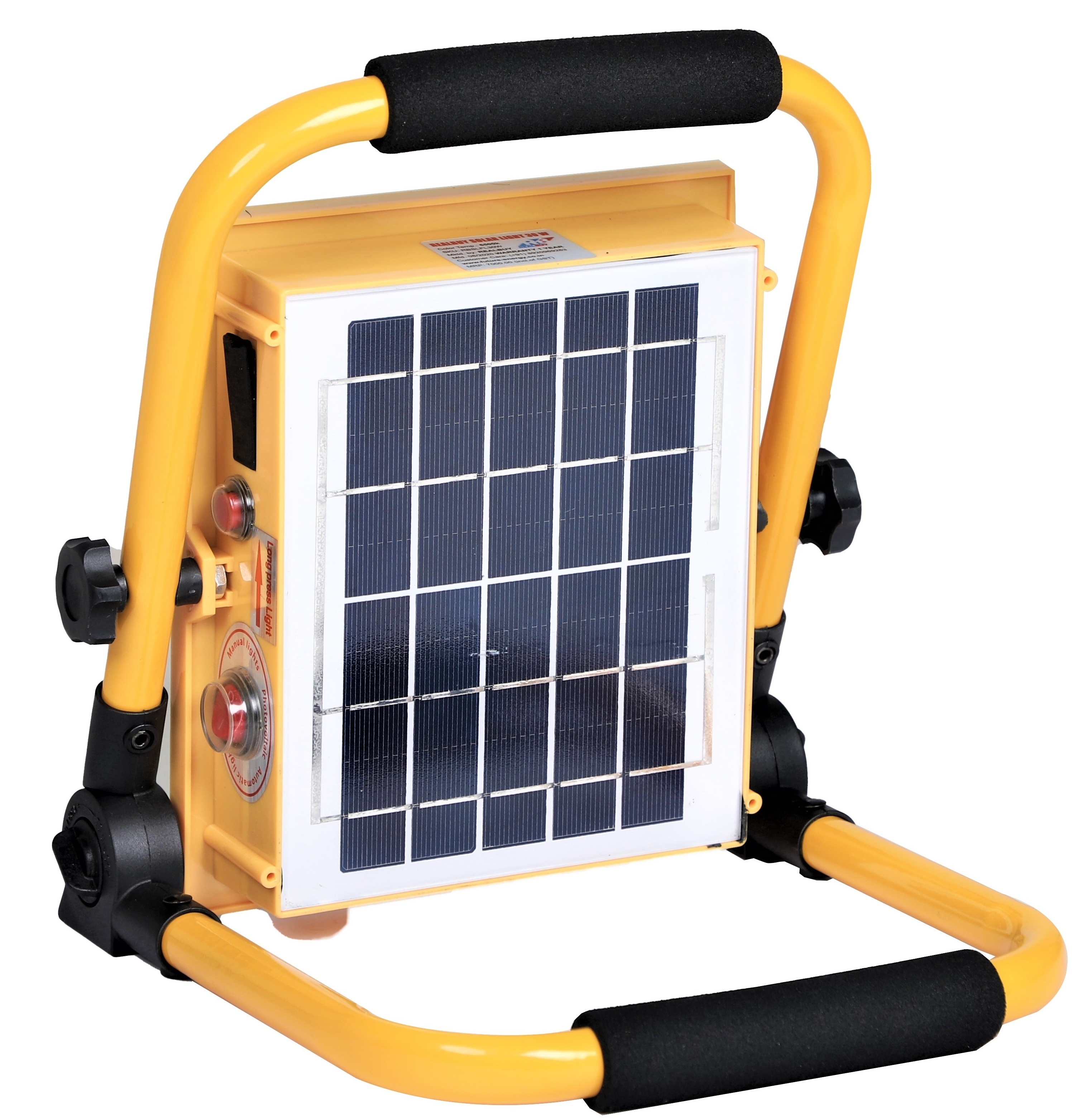Yellow Rechargeable Solar Led Flood Light 30w With 5000 Mah Lifepo4 Battery (Ip 65)