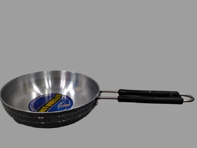 Powder Coated Fry Pan - Black Coated Aluminum, Available In Multiple Sizes | Dishwasher Safe, Toxin-free, Long Cool Handle, Induction Supported
